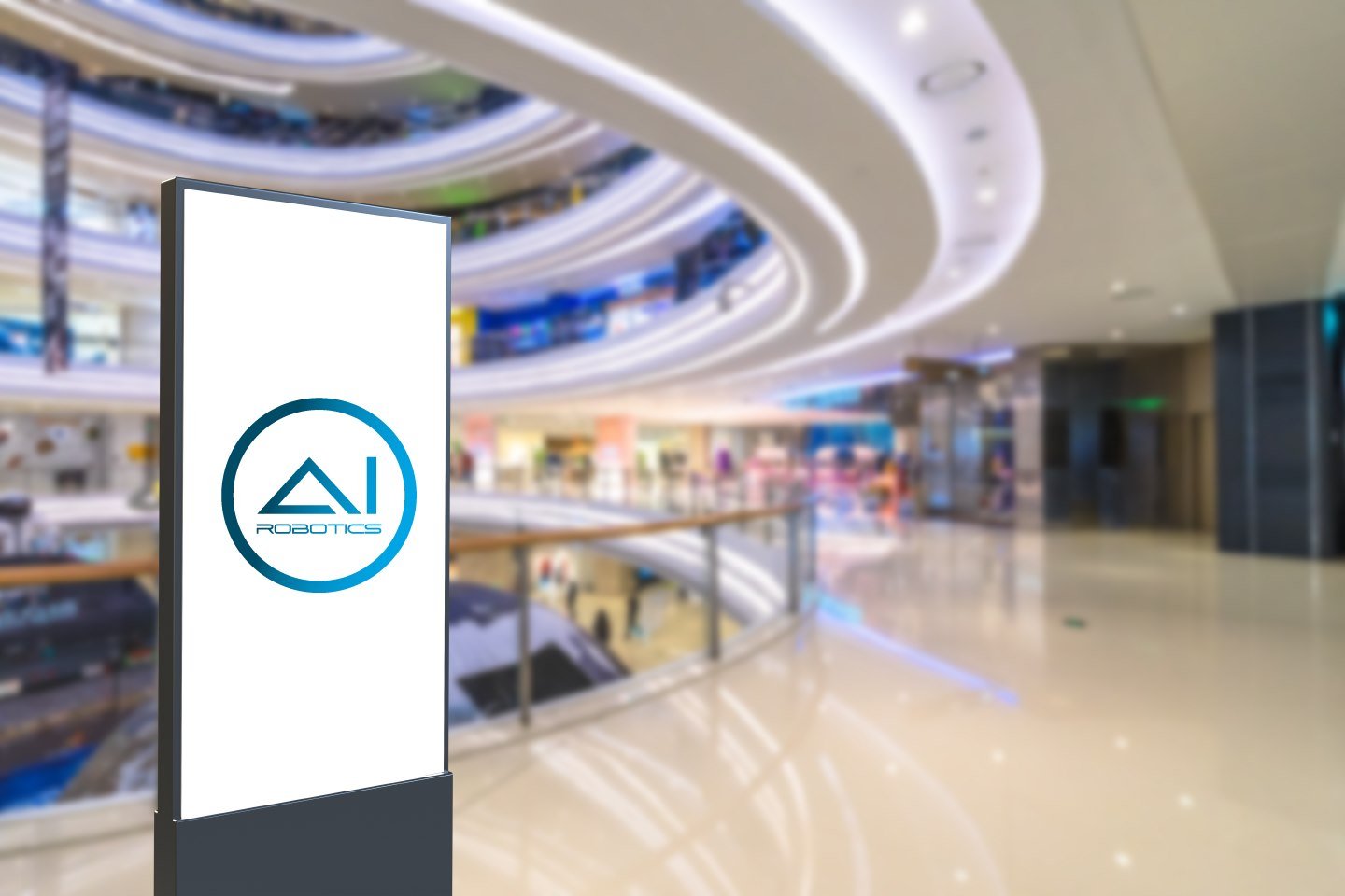Affiche Ai Robotics dans un centre commercial